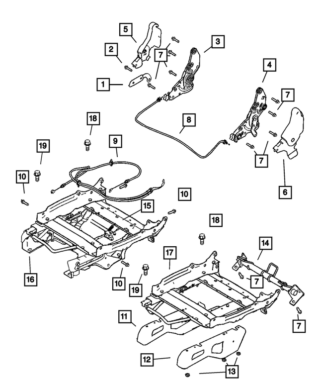 5093590AA - Interior Trim: Recliner Cover, Left, Inboard for Mopar Image