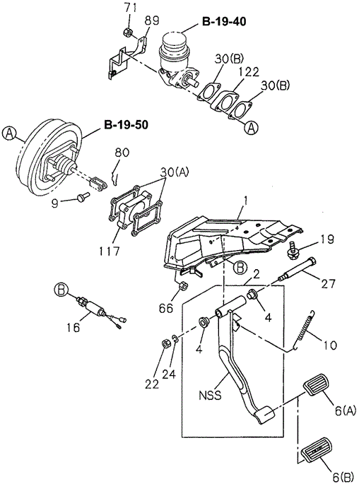 Brake Pedal for 1997 Acura SLX #0