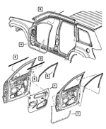 55394027AL - Doors and Related Parts: Front Door Insulator, Left for Jeep: Grand Cherokee Image