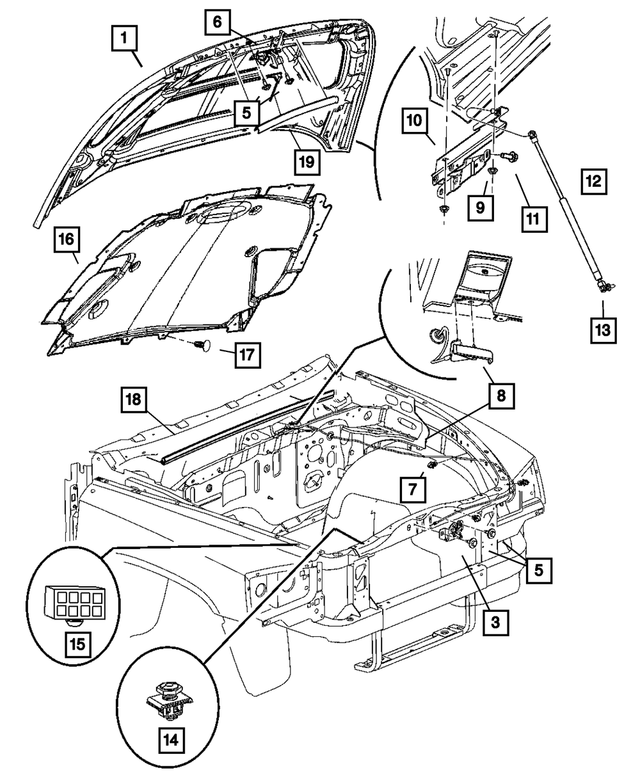 55359276AD - Body Sheet Metal Except Doors: Hood for Mopar Image image