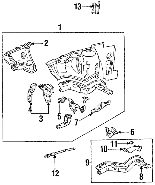 8A1809102Q - Body: Apron Assembly for Audi Image