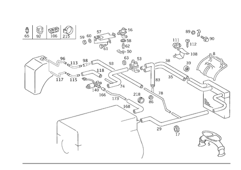 Heating Water Connection for 1993 Mercedes-Benz 500E #0