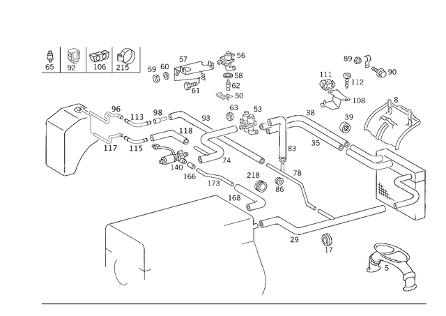 1248300025 - Heating and Ventilation: Fitting for Mercedes-Benz: 200, 200D, 260E, 280E, 300CE, 300D, 300E, 300TD, 300TE, 400E, 500E Image image