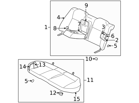 Rear Seat Components for 2006 Mitsubishi Lancer #1
