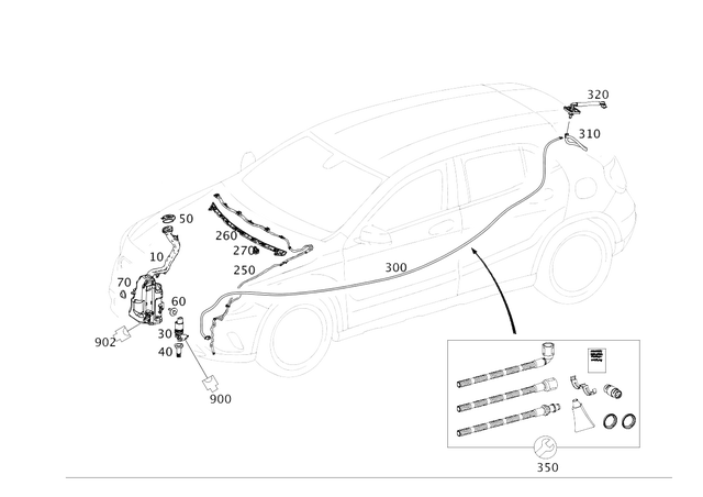 2468690120 - Windshield Washer, Emergency Equipmt: Liquid Reservoir for Mercedes-Benz Image image