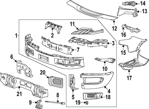 Bumper & Components - Front for 2023 Chevrolet Silverado 1500 #0