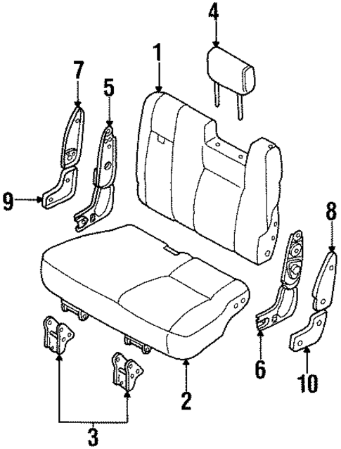Rear Seat Components for 2000 Isuzu Trooper #0