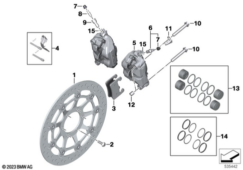 Front Wheel Brake for 2019 BMW-Motorrad S 1000 RR #0