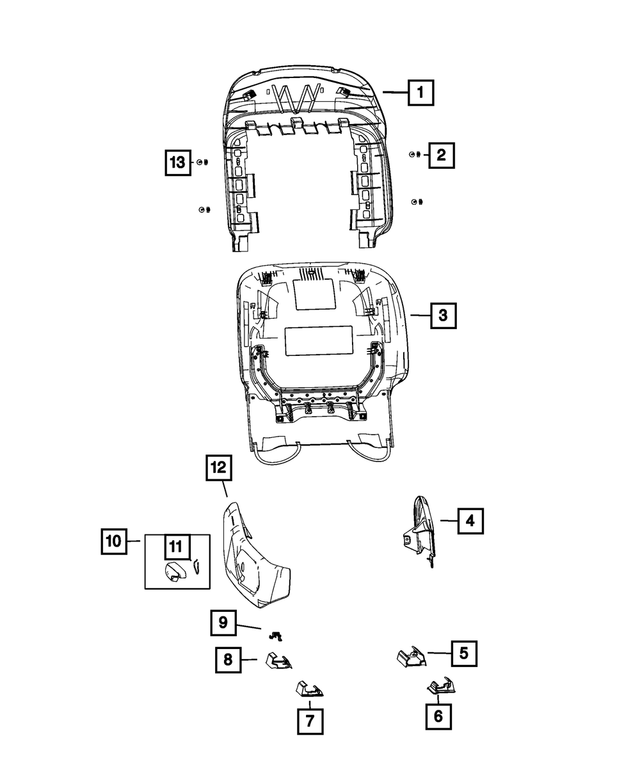6PH961A5AE - Interior Trim: Front Seat Back Panel for Mopar Image