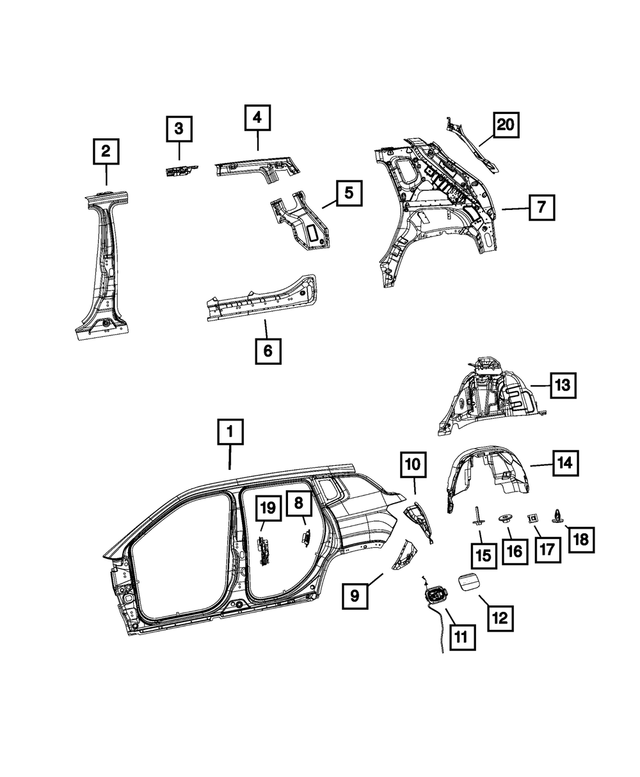 68243523AD - Body Sheet Metal Except Doors: Body Side Aperture Outer Panel, Left for Mopar Image image