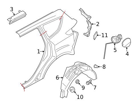 Quarter Panel & Components for 2016 Ford Escape #0