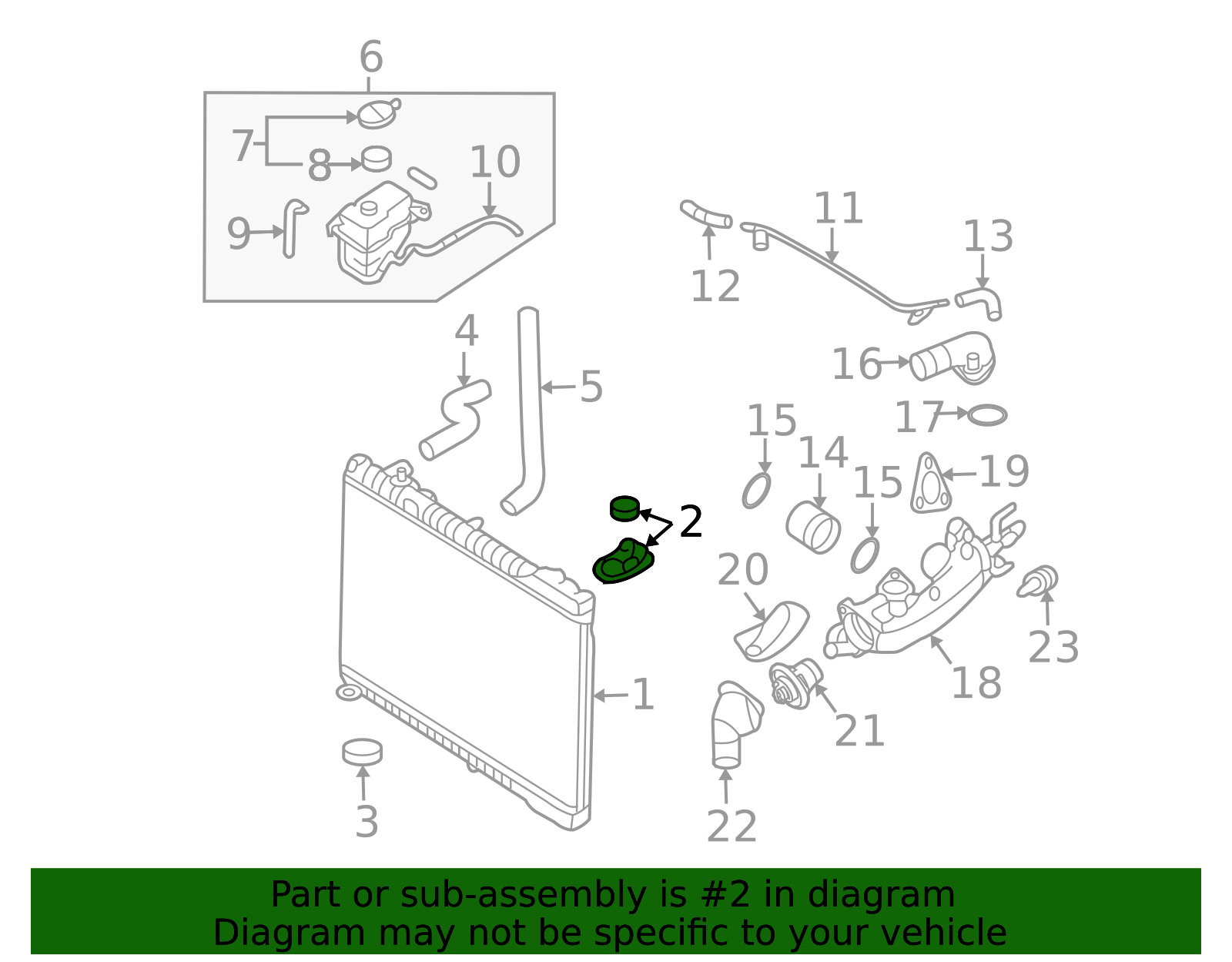 25333-4D100 - Radiator Assembly Upper Bracket 2006-2014 Kia Sedona ...