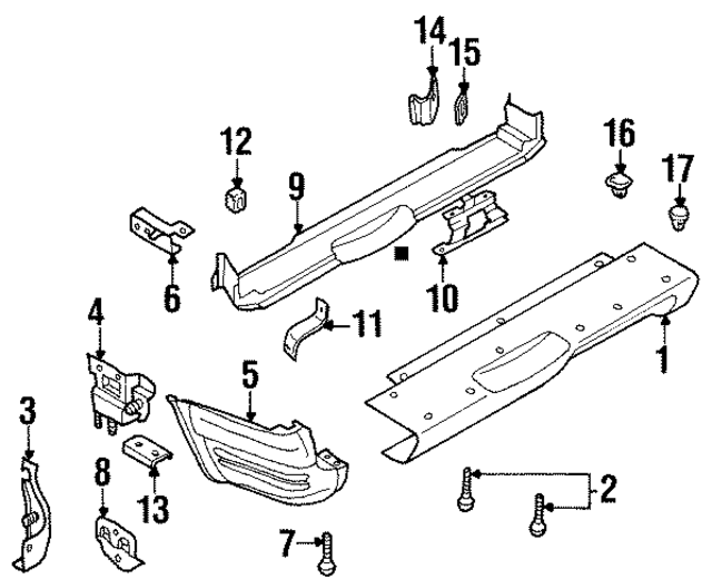 8971258392 - : Genuine Honda Bumper Step Pad Clip, Step, rear - 8-97125-839-2 for Honda Image