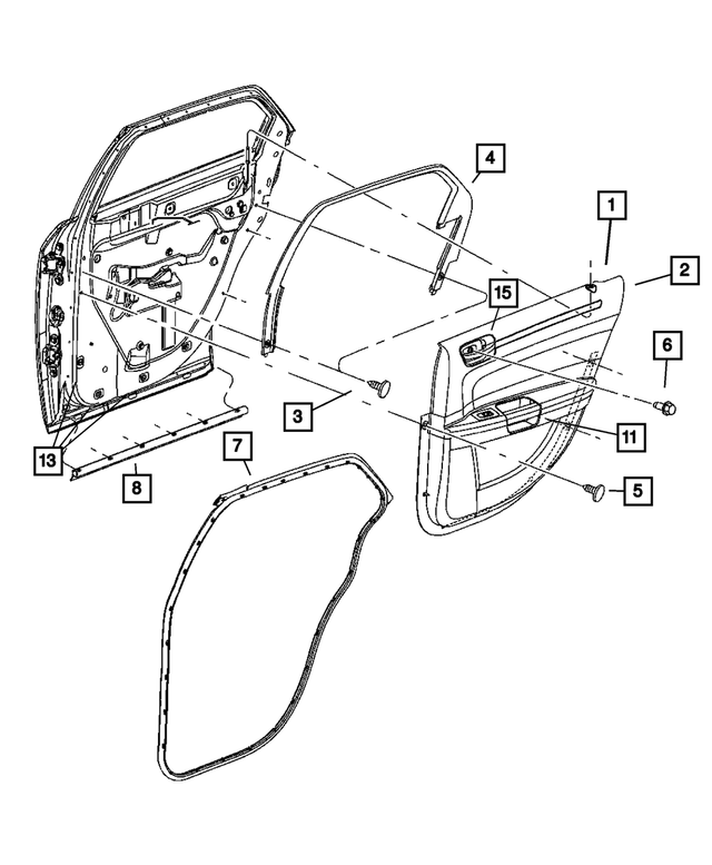5166800AA - Interior Trim: Rear Door Trim Panel, Right for Mopar Image