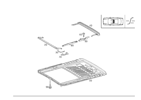 Sliding/Lifting Roof Frame for 2008 Mercedes-Benz CLK63 AMG #0