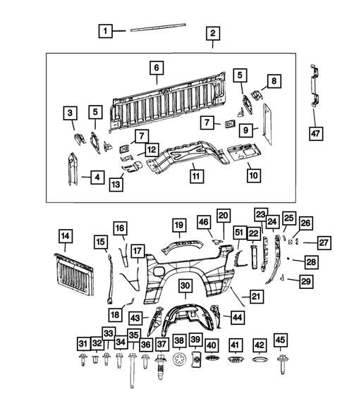 Pickup Box and Fuel Filler Door for 2021 Ram 1500 #2