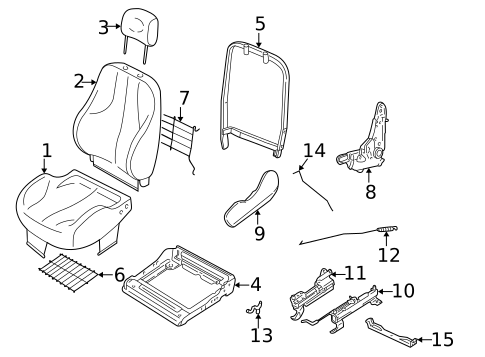 Front Seat Components for 2001 Chevrolet Cavalier #1