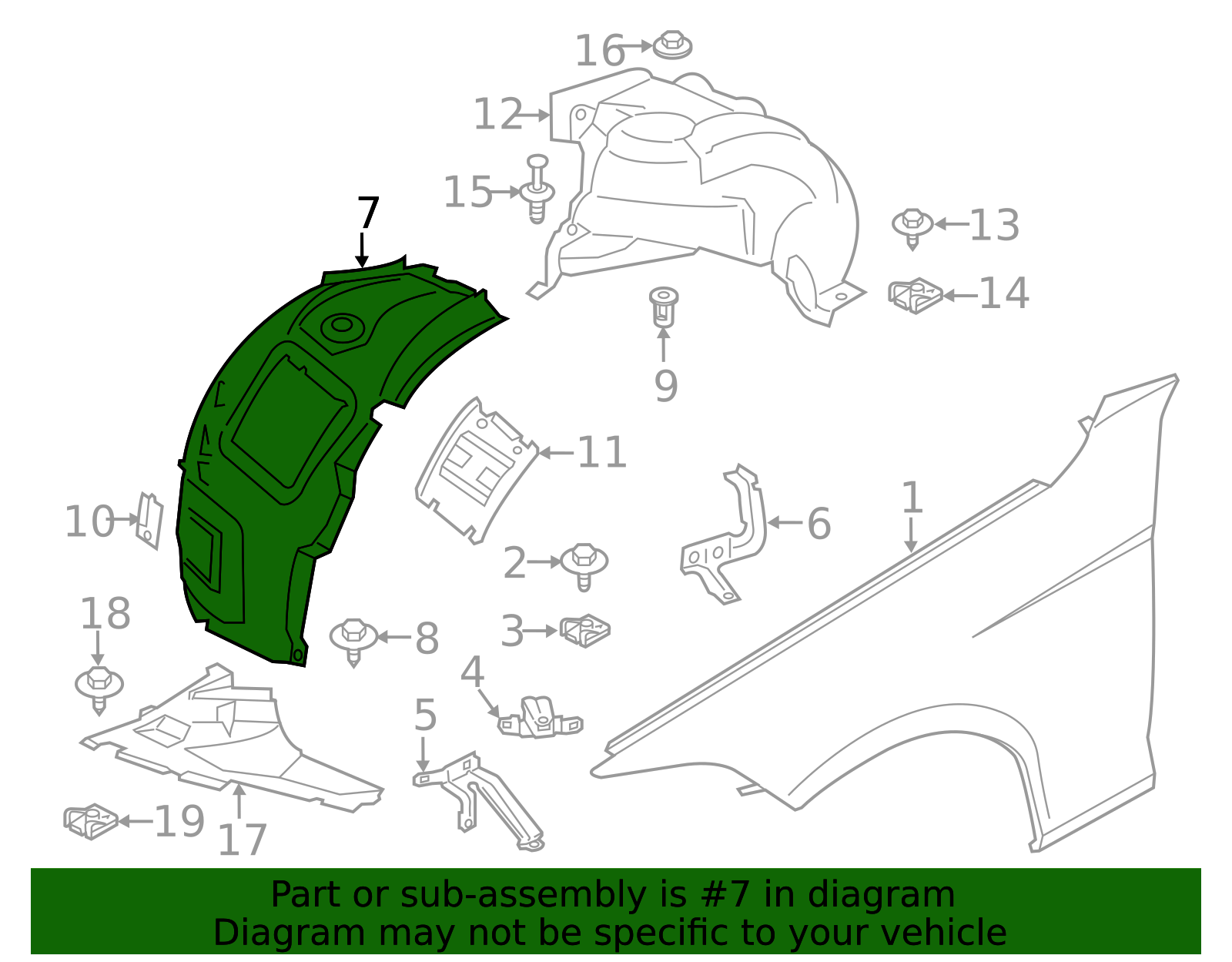 Genuine BMW 51-71-8-054-279 | Ft Fender Liner - Front Left | FREE
