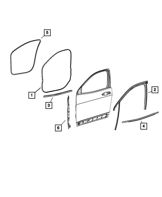5056307AA - : Front Door Body Mounted Weatherstrip, Right Or Left for Mopar Image