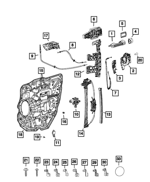 7JQ86KTAAA - : Exterior Door Handle, Right for Mopar Image