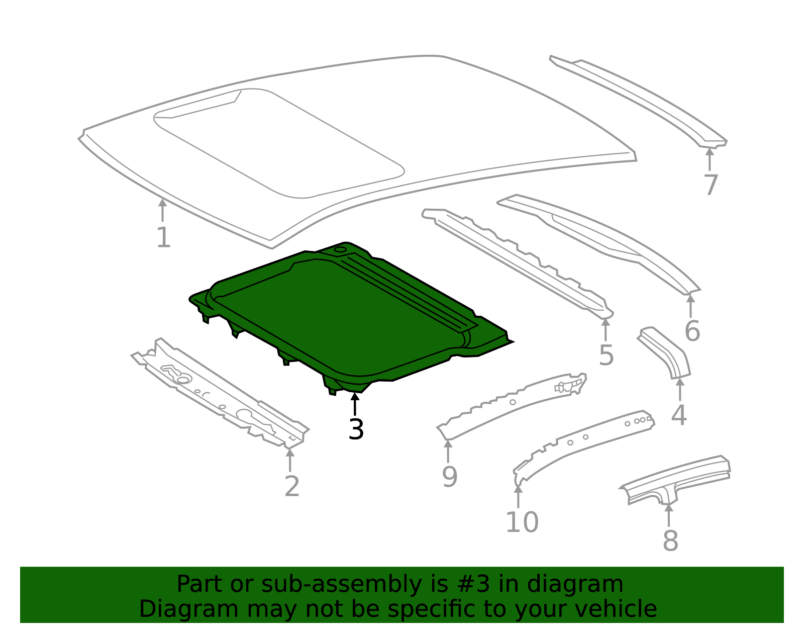 2012-2018 Toyota Sunroof Reinforcement 63142-06091 | OEM Parts Online