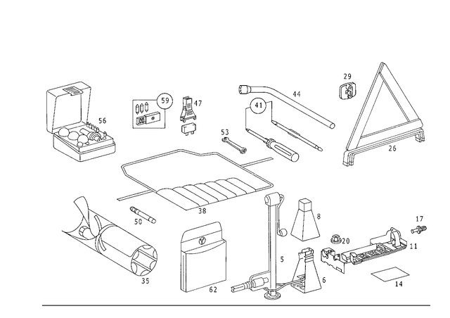 2105830315 - Tools An Accessories: Jack for Mercedes-Benz: C220, C230, CLK430, E430 Image image