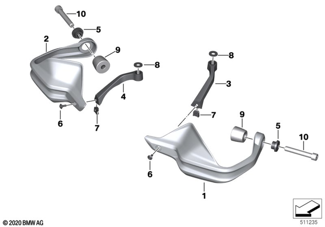 46631541783 - Frame and Mounting Parts: Hand Guard, Left, Yellow -  for BMW-Motorrad Image