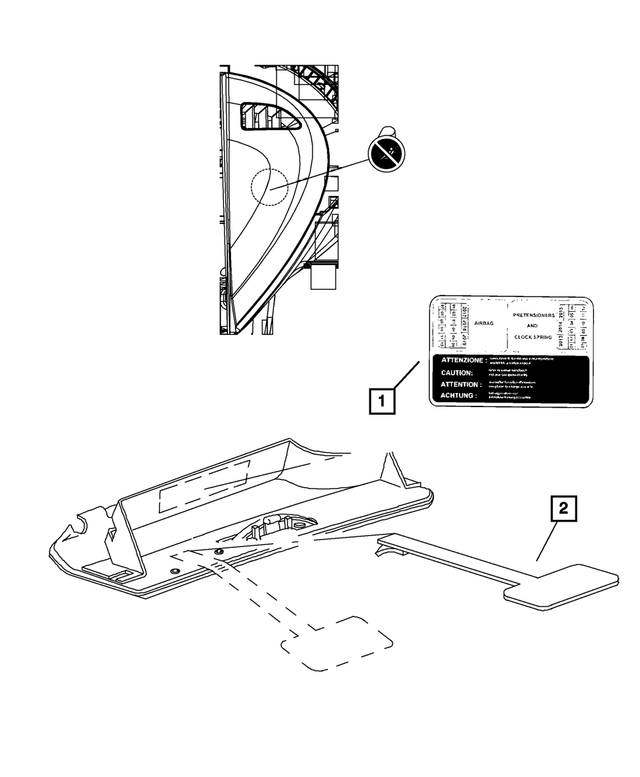 68121318AA - Labels: Air Bag Warning Label for Mopar Image image