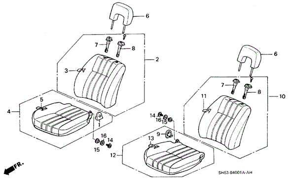 Front Seat (2) for 1991 Honda Civic #0