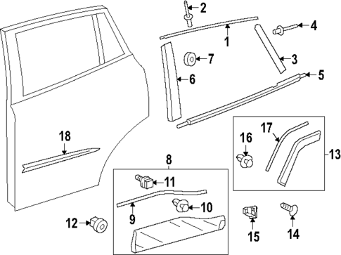 Exterior Trim - Rear Door for 2025 Toyota Corolla Cross #0