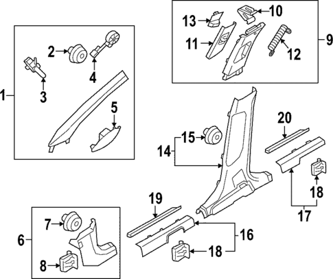Interior Trim - Pillars for 2025 Kia Sportage #0