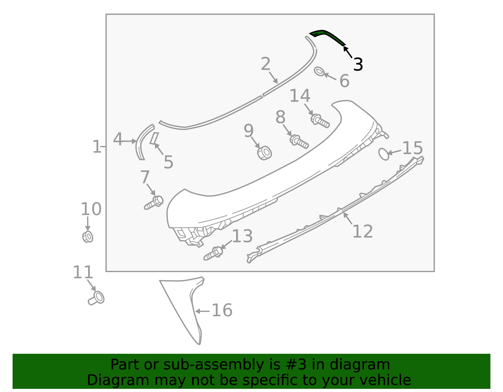 KB7W-51-954 - Rear Spoiler Outer Seal - 2017-2025 Mazda CX-5