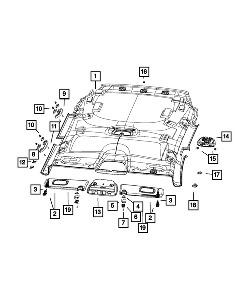 Headliners-Visors-Assist Straps for 2019 Jeep Cherokee #0