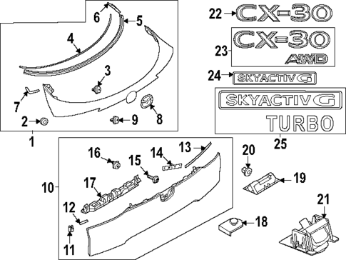 Exterior Trim - Lift Gate for 2023 Mazda CX-30 #0