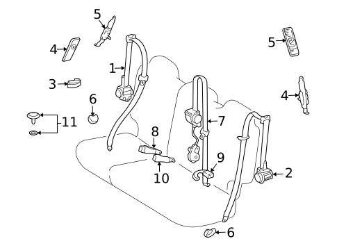 Second Row Seat Belts for 2009 Lexus LX570 #0