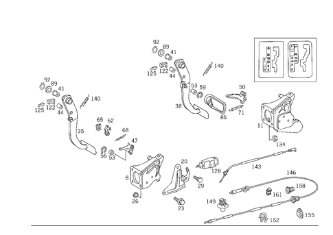 Pedal Assembly with Bearing for 1993 Mercedes-Benz 600SL #2