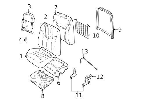 Front Seat Components for 2000 Pontiac Grand Am #0