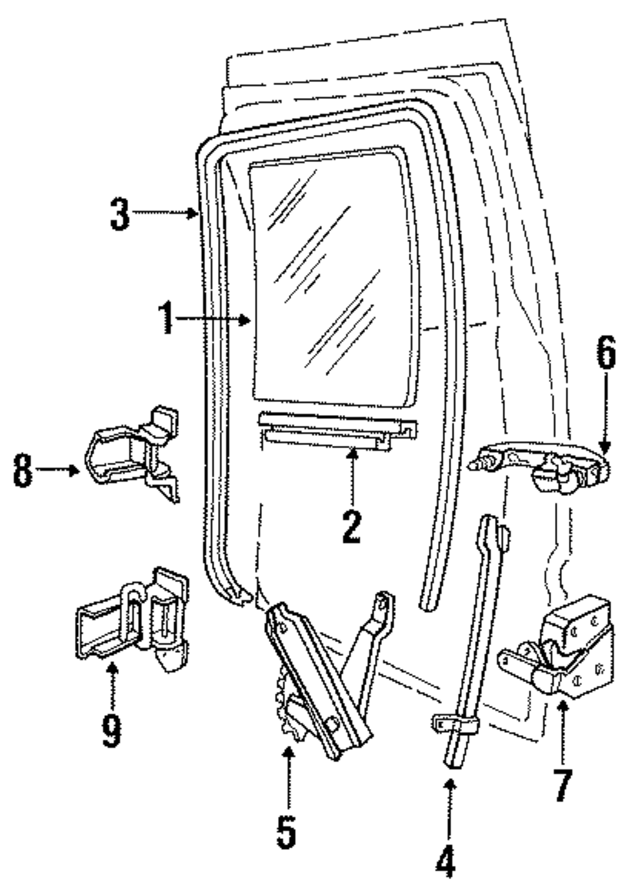F5TZ3525804AA - Body: Run Channel Lower Retainer for Ford: F-250, F-250 HD, F-350 Image
