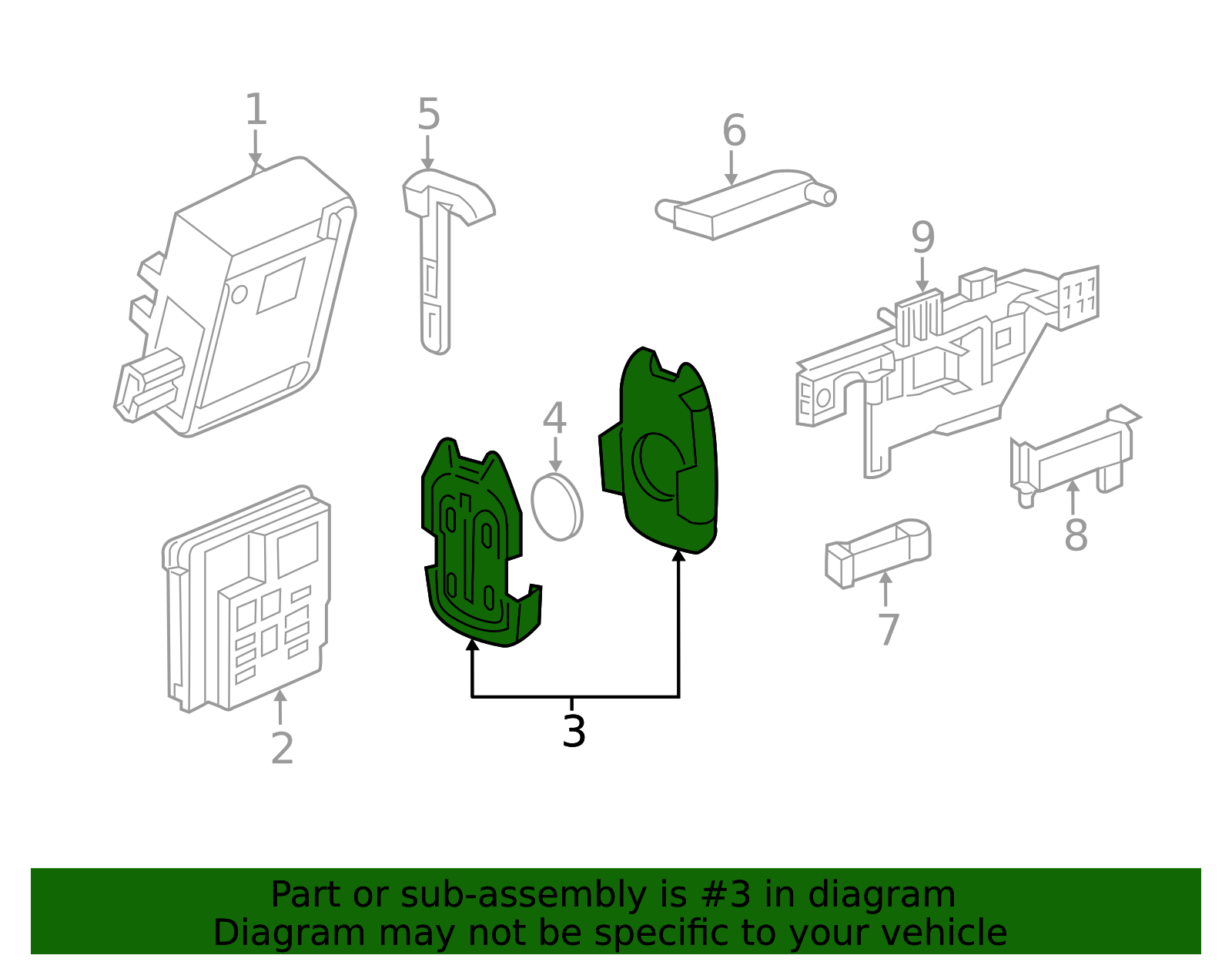 thumbnail image 2 of Replacement 5-Button Keyless Entry Remote Key Fob + Key For GM Vehicles – 20859053 2 of 3