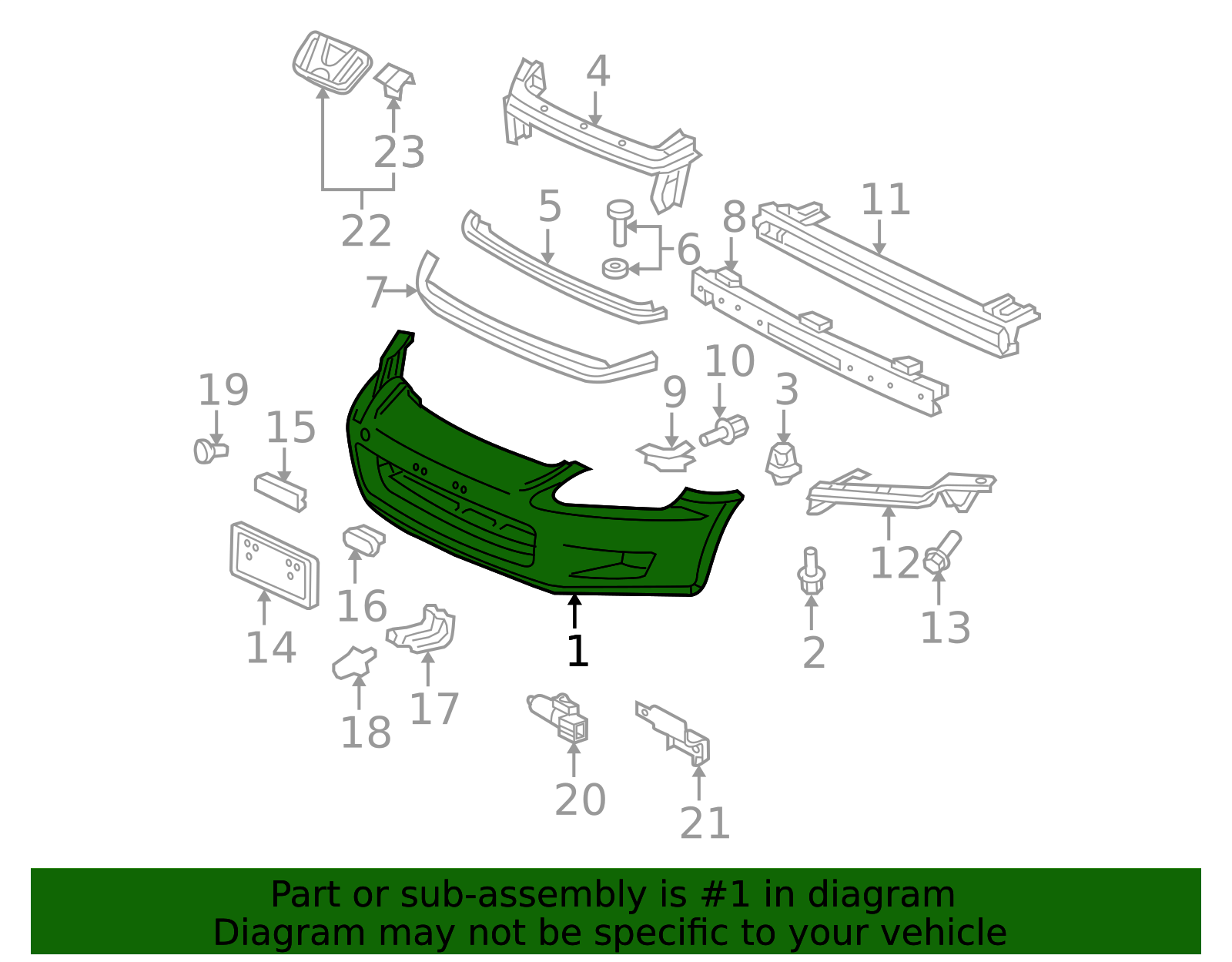 OEM 2004-2009 Honda S2000 Bumper Cover 04711-S2A-A92ZZ | Honda