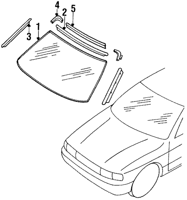 72712Q5600 - : Glass for Nissan: Sentra Image