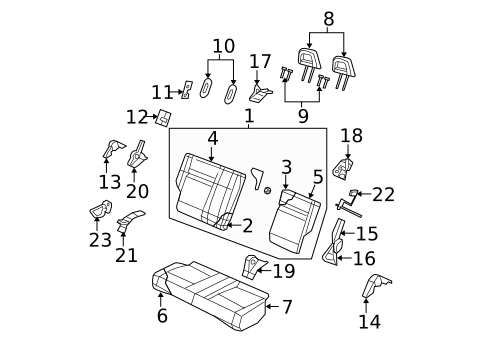Rear Seat Components for 2011 Dodge Caliber #0