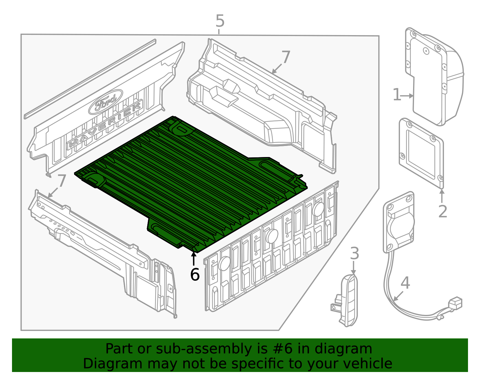 NZ6Z-9900038-B - Bed Tray Liner Kit 2022-2026 Ford Maverick | Ford