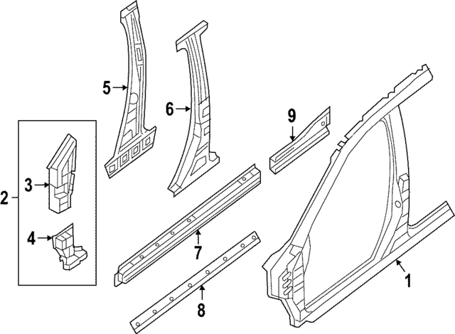 G62603JAMA - Body: Upper Pillar Reinforced for INFINITI: JX35 Image