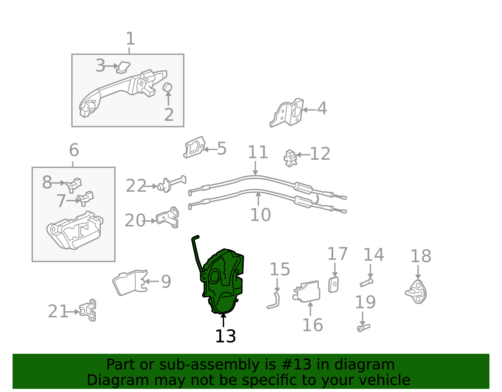 72610-STX-A13 - 2007-2013 Acura MDX - Latch Assembly, R Rear Door