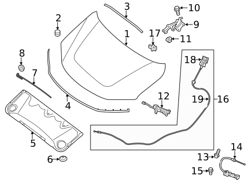 Hood & Components for 2017 Nissan Pathfinder #0