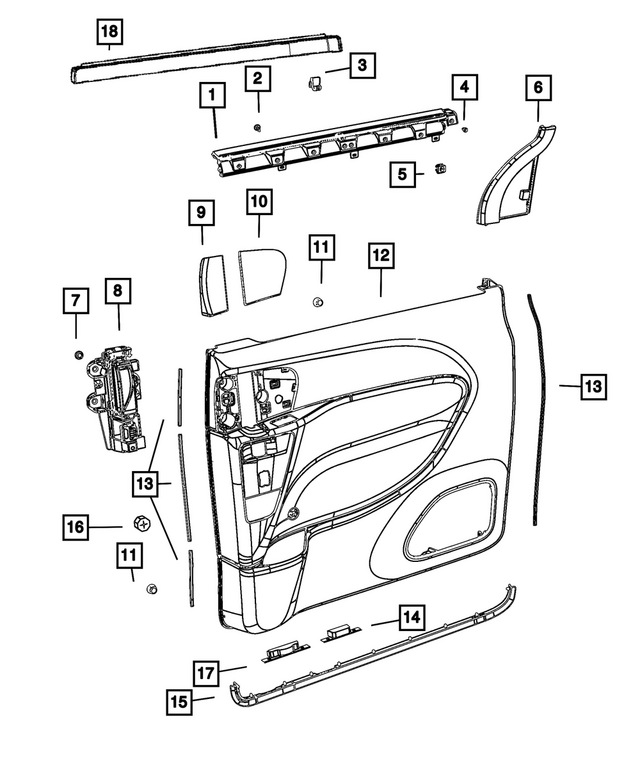 7VE53DX9AA - Interior Trim: Sliding Door Trim Panel, Left for Mopar Image
