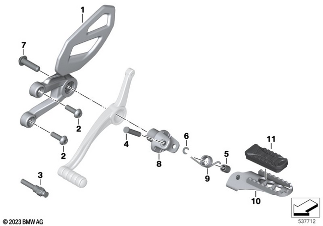 46718553836 - : Footpeg Plate Right       for BMW-Motorrad Image