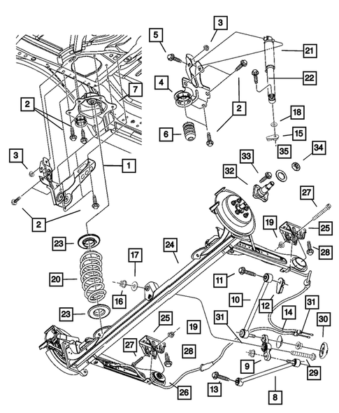 Rear Suspension for 2005 Chrysler PT Cruiser #0
