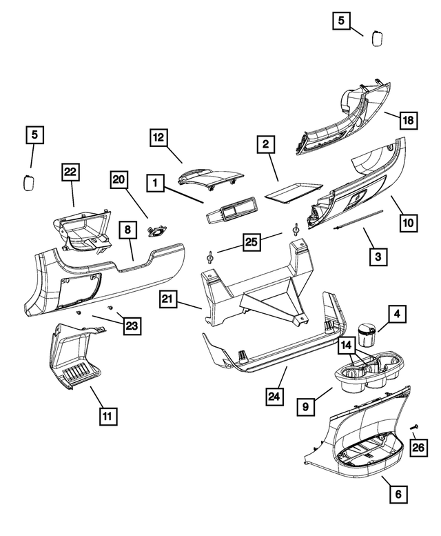 1ZS65JXWAE - Interior Trim: Instrument Panel Cupholder for Mopar Image image